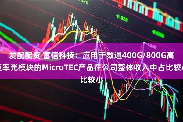 爱配配资 富信科技：应用于数通400G/800G高速率光模块的MicroTEC产品在公司整体收入中占比较小